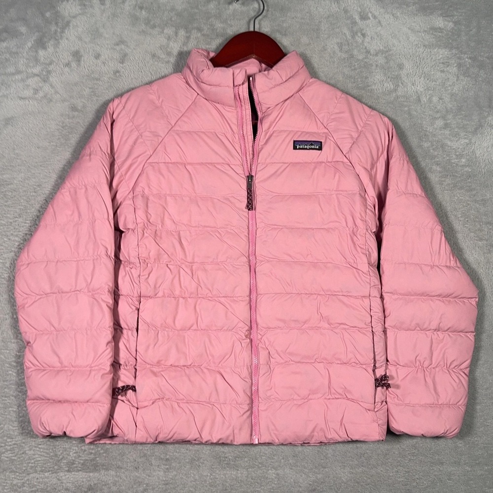 Patagonia Jacket Girls L 12 Pink NetPlus Down Puffer Full Zip Insulated Recycled
